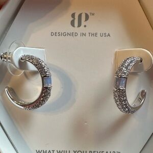 Stay golden rhodium plating Bomb Party hoop earrings!